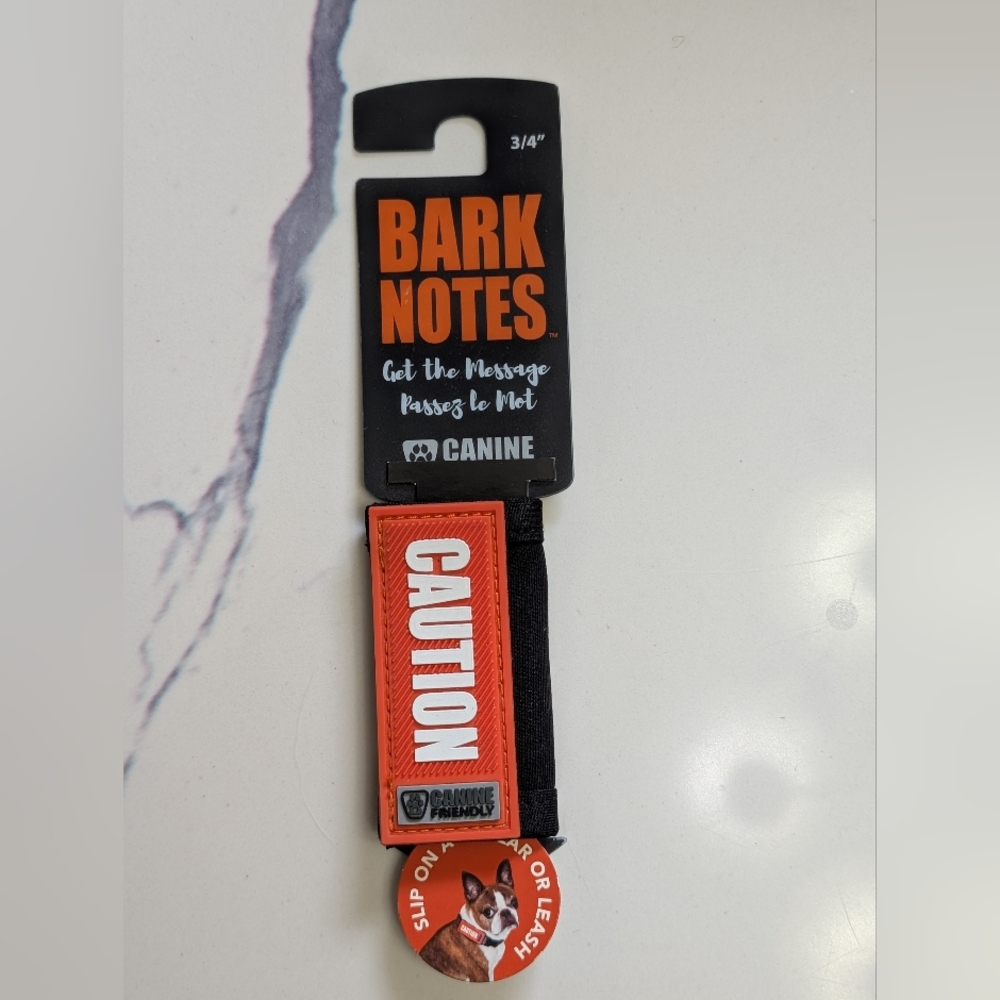 Bark Notes Caution Dog Collar Accessory
